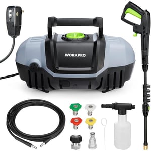 WORKPRO Compact Pressure Washer 1900 Max PSI 18 GPM 12Amp Electric High Pressure Washer with 4 Nozzles Soap Applicator and Pressure Washer Hose Power Washer Cleans CarsGardenFencesPatiosWORKPRO Compact Pressure Washer 1900 Max PSI 18 GPM 12Amp Electric High Pressure Washer with 4 Nozzles Soap Applicator and Pressure Washer Hose Power Washer Cleans CarsGardenFencesPatios