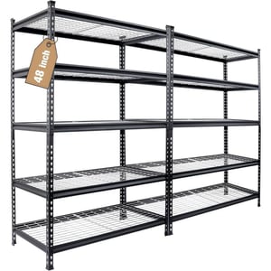 WORKPRO 3Tier Garage Shelving Unit Heavy Duty 5400 LBS Load Capacity Metal Storage Rack 50W x 18D x 47H Height Adjustable Industrial Shelving for Garage Warehouse Shop2 48u201DW x 24u201DD x 72u201DH