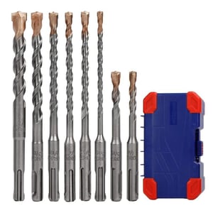 WORKPRO 17Piece SDSPlus Rotary Hammer Drill Bits and Chisel Set CarbideTipped Masonry Drill Bits and Chisels for Concrete Stone Brick with Storage Case8