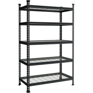 WORKPRO 5Tier Metal Storage Shelving Unit 48W x 24D x 72H Adjustable Storage Rack Heavy Duty Shelf 4000 lbs Load Capacity Total for Garage Kitchen Bathroom Warehouse BlackSliver36u201DW x 18u201DD x 72u201DH Grey