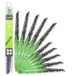 WORKPRO Wood Pruning Reciprocating Saw Blade Set 69 Inch Pruner Saw Blades with 5TPI High Carbon Steel Designed for Fast amp Clean Pruning and Cutting Wood Organizer Case Included10 PiecesGreenampBlack 5TPI 69 Inch10Piece