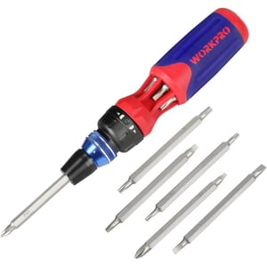 WORKPRO 12in1 Ratcheting MultiBit Screwdriver Set Quickload Mechanism Screwdriver with Double End Bits in HandleWORKPRO 12in1 Ratcheting MultiBit Screwdriver Set Quickload Mechanism Screwdriver with Double End Bits in Handle