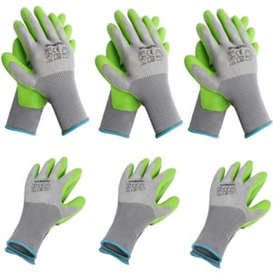 WORKPRO 6 Pairs Garden Gloves Work Glove with Eco Latex Palm Coated Working Gloves for Weeding Digging Raking and PruningMLarge Pack of 12