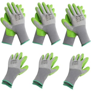 WORKPRO 6 Pairs Garden Gloves Work Glove with Eco Latex Palm Coated Working Gloves for Weeding Digging Raking and PruningMMedium Pack of 12