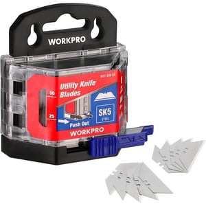 WORKPRO Utility Knife Blades SK5 Steel 100Pack with Dispenser50 Pack