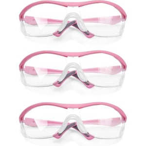 WORKPRO 3 pack Safety Glasses Z871 Anti Fog Eye Protection Safety Goggles Ideal for Lab Travel Dental Carpentry ConstructionPink