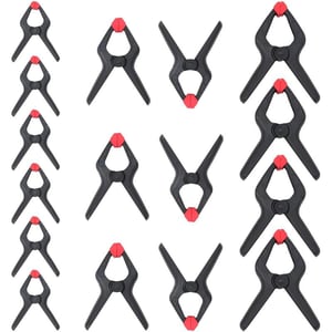 imageWORKPRO 16Piece Nylon Spring Clamp Set4pc 612quot 6pc 412quot  6pc 338quot for Woodworking Photography Studios and DIY Works BlackBlack