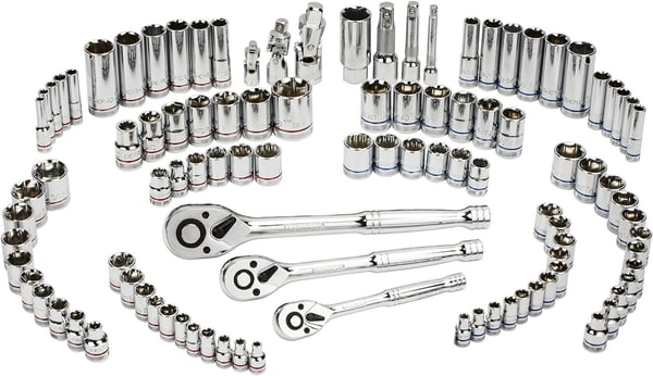 WORKPRO Socket Wrench Set 164piece Mechanics Tool Kit 14 Inch 38 Inch and 12 Inch Drive Quick Release Ratchet Metric and Standard 6Point 12Point Sockets with Blow Molded CaseWORKPRO Socket Wrench Set 164piece Mechanics Tool Kit 14 Inch 38 Inch and 12 Inch Drive Quick Release Ratchet Metric and Standard 6Point 12Point Sockets with Blow Molded Case