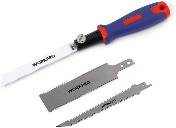 WORKPRO 3in1 Jab Saw and Folding Utility Knife Combo Kit  Extra 2 Saw Blades and 10 Standard Utility Blades IncludedWORKPRO 3in1 Jab Saw and Folding Utility Knife Combo Kit  Extra 2 Saw Blades and 10 Standard Utility Blades Included