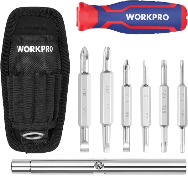 WORKPRO 15in1 Multibit Screwdriver Set Tool All in One Portable Multipurpose Screwdriver SlottedPhilipsTorxSquareWORKPRO 15in1 Multibit Screwdriver Set Tool All in One Portable Multipurpose Screwdriver SlottedPhilipsTorxSquare