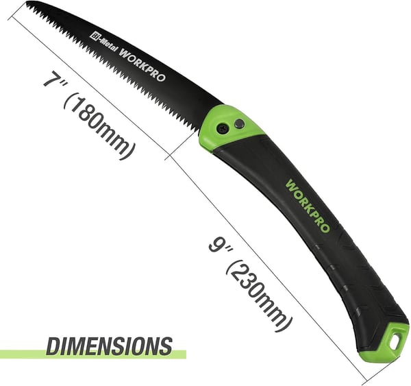 WORKPRO Folding Saw Small Hand Pruning Saw with 7 Inch Blade Portable Garden Saw with Triple Cut Teeth Ideal for Trees Trimming Cutting Camping Gardening Hunting Safety Button LockWORKPRO Folding Saw Small Hand Pruning Saw with 7 Inch Blade Portable Garden Saw with Triple Cut Teeth Ideal for Trees Trimming Cutting Camping Gardening Hunting Safety Button Lock