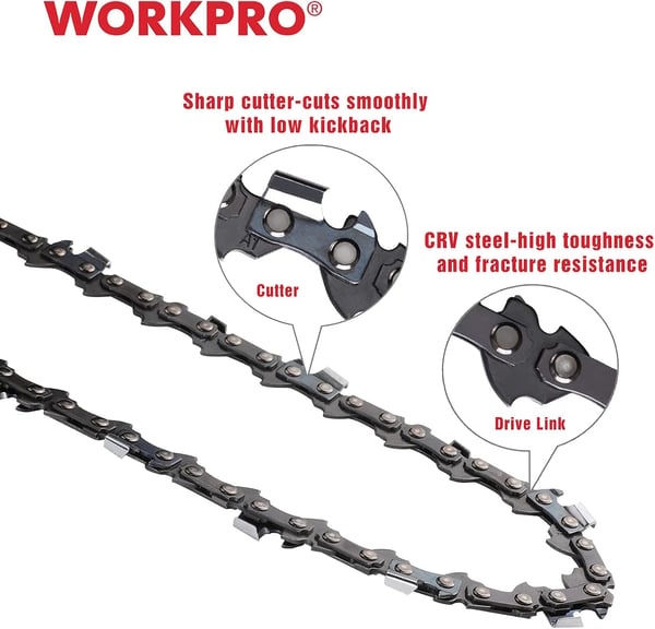 WORKPRO 2Pack Chainsaw Chain for 16Inch Bar 38quotPitch 56 Drive Links Wood Cutting Saw Chain for Chainsaw Parts fits Craftsman Poulan Echo DeWalt