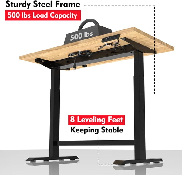 WORKPRO 48 Height Adjustable Work Table with Crank Handle and Casters 48 x 24 Wooden Top Standing Desk Workbench Heights from 2938 500 Lbs Load Capacity for Garage Office Home4FT Electric Lifting