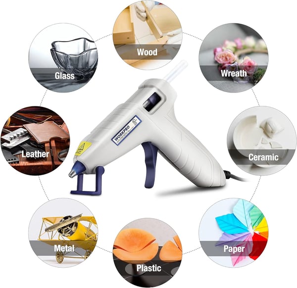 WORKPRO Mini Hot Glue Gun Kit 20pcs Hot Glue Sticks Included Lightweight Hot Melt Glue Gun for Decoration Craft School Art DIY Home RepairsGrey