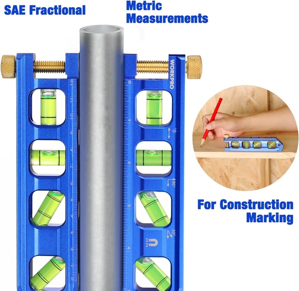 WORKPRO Conduit Bending Level Magnetic Torpedo Level Pipe Level Bubble Vials for 0903045 Measurements Aluminum Alloy Construction 63inch Cobalt BlueWORKPRO Conduit Bending Level Magnetic Torpedo Level Pipe Level Bubble Vials for 0903045 Measurements Aluminum Alloy Construction 63inch Cobalt Blue