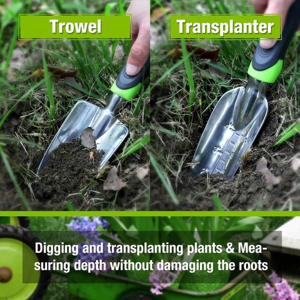 WORKPRO Aluminum Garden Tool Set 4PCS Heavy Duty Hand Garden Tools with Box Include Trowel Rake Pruner Garden Gloves Floral and Insect Printing Garden GiftsGreen