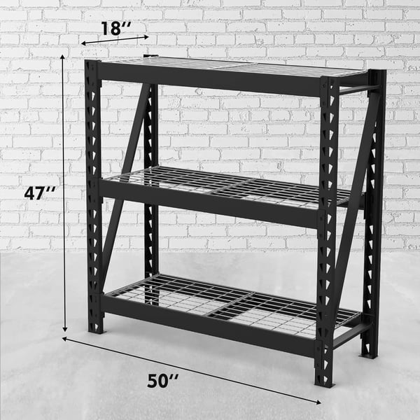 WORKPRO 3Tier Garage Shelving Unit Heavy Duty 5400 LBS Load Capacity Metal Storage Rack 50W x 18D x 47H Height Adjustable Industrial Shelving for Garage Warehouse Shop1 50u201DW x 18u201DD x 47u201DH