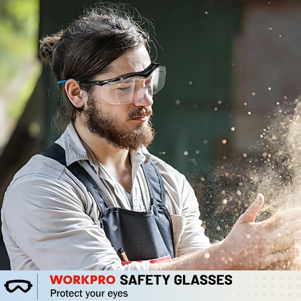 WORKPRO Safety Glasses z87 Safety Goggles with Adjustable Temples Lab Goggles with Anti Fog Coating2 Pack