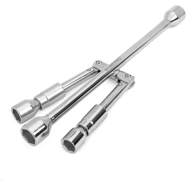 WORKPRO 14Inch Universal Folding Lug Wrench 4Way Cross WrenchWORKPRO 14Inch Universal Folding Lug Wrench 4Way Cross Wrench