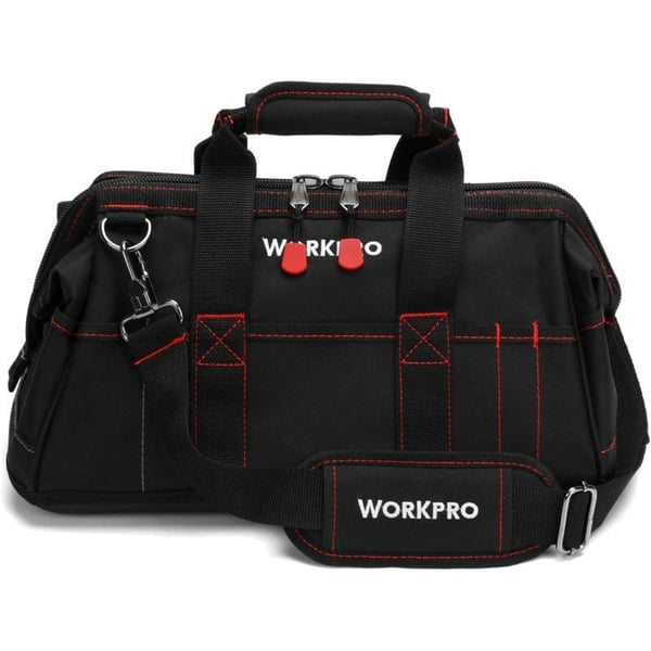 WORKPRO 16inch Close Top Wide Mouth Tool Storage Bag with Water Proof Rubber Base W081022A 16Storage Bag 16inch