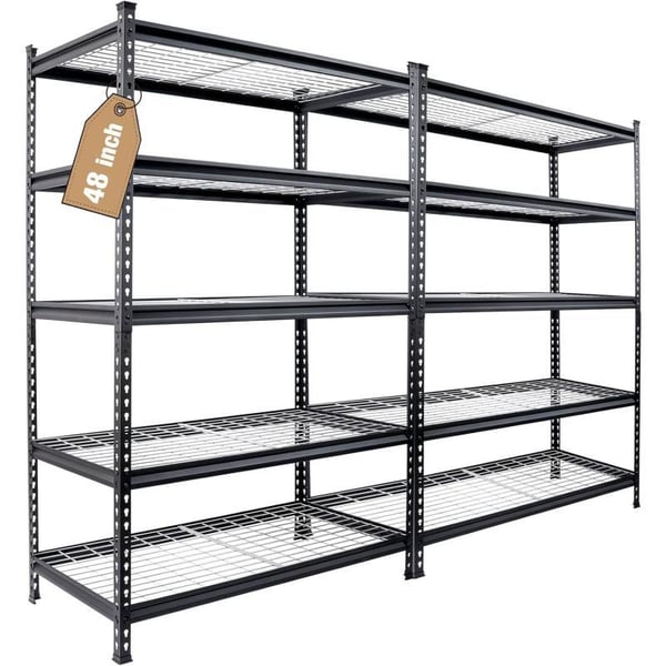 WORKPRO 3Tier Garage Shelving Unit Heavy Duty 5400 LBS Load Capacity Metal Storage Rack 50W x 18D x 47H Height Adjustable Industrial Shelving for Garage Warehouse Shop2 48u201DW x 24u201DD x 72u201DH