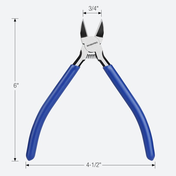 WORKPRO 2 Pack Wire Cutters 6 Inch Precision Flush Cutters Spring Loaded Side Cutting Pliers Sharp Diagonal Cutters for Crafts Jewelry Making ElectronicsWORKPRO 2 Pack Wire Cutters 6 Inch Precision Flush Cutters Spring Loaded Side Cutting Pliers Sharp Diagonal Cutters for Crafts Jewelry Making Electronics