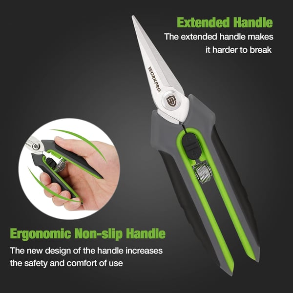 WORKPRO 2 Packs Pruning Shears 65 Gardening Scissors Snips Clippers with Precision Blades Hand Pruner Set with SheathsWORKPRO 2 Packs Pruning Shears 65 Gardening Scissors Snips Clippers with Precision Blades Hand Pruner Set with Sheaths