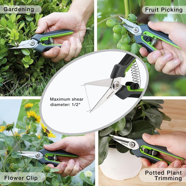 WORKPRO 2 Packs Pruning Shears 65 Gardening Scissors Snips Clippers with Precision Blades Hand Pruner Set with SheathsWORKPRO 2 Packs Pruning Shears 65 Gardening Scissors Snips Clippers with Precision Blades Hand Pruner Set with Sheaths