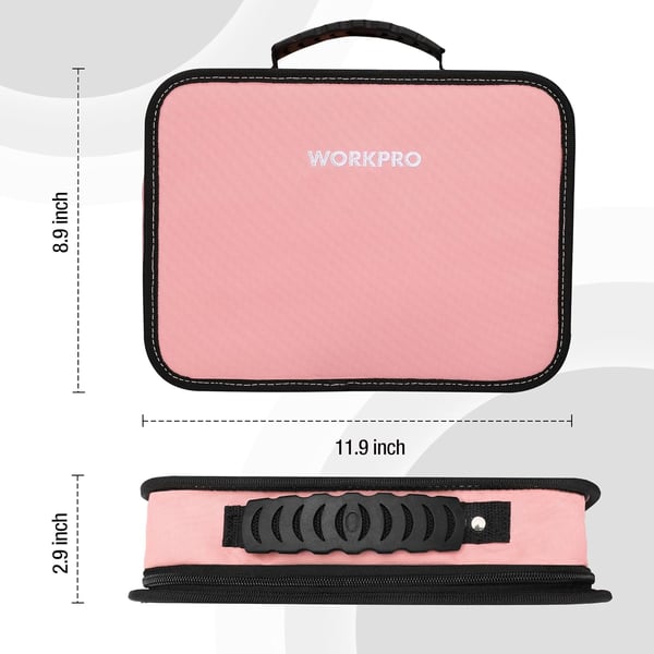 WORKPRO Pink Tool Set  100 Piece Pink Tool Kit with Easy Carrying Pouch Household Tool Kit for Home Apartment Office College Perfect for DIY Projects Home Maintenance  Pink RibbonPink