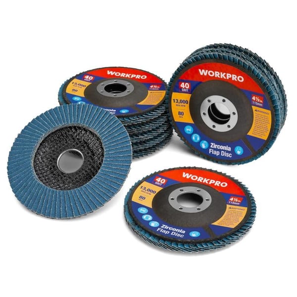 WORKPRO 10Pack Flap Discs 412inch Arbor Size 78inch T29 Zirconia Abrasive Grinding Wheel and Flap Sanding Disc Includes 406080120 Grits40 Grit 100