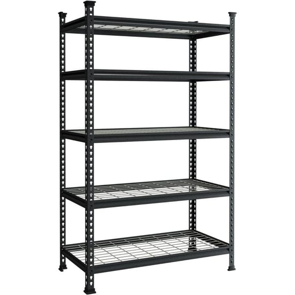 WORKPRO 5Tier Metal Storage Shelving Unit 48W x 24D x 72H Adjustable Storage Rack Heavy Duty Shelf 4000 lbs Load Capacity Total for Garage Kitchen Bathroom Warehouse BlackSliver36u201DW x 18u201DD x 72u201DH Grey