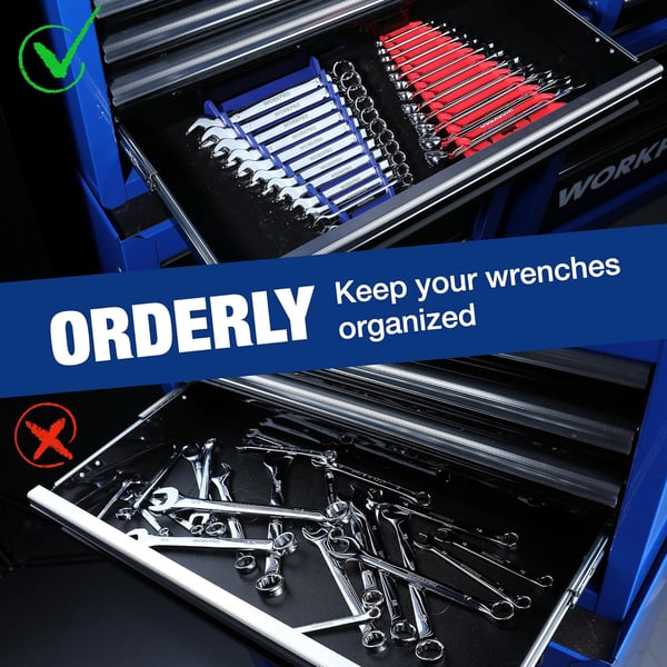 WORKPRO 2Pack Magnetic Wrench Organizer 12Piece Wrench Holder Set for Tool Box Drawer Chest Premium Quality Wrench Rack Tool Trays SAE14  1516 and Metric6mm24mmWORKPRO 2Pack Magnetic Wrench Organizer 12Piece Wrench Holder Set for Tool Box Drawer Chest Premium Quality Wrench Rack Tool Trays SAE14  1516 and Metric6mm24mm