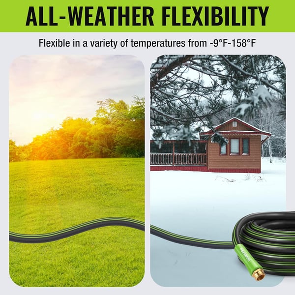 WORKPRO 58 IN x 10 FT Garden Hose Durable Flexible Lightweight Water Hose with BiMaterial 360 Rotation Handle 34 GHT Solid Brass Fittings for Outdoor Lawn Garden amp Yard Car Wash50ft 360 Rotary Handle