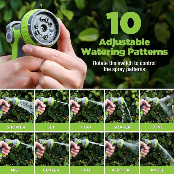 WORKPRO Garden Hose Nozzle  10 Spray Patterns Thumb Control On Off Valve Perfect Garden Water Hose Sprayer for Outdoor Watering Plants Car washing Cleaning Showering PetsWORKPRO Garden Hose Nozzle  10 Spray Patterns Thumb Control On Off Valve Perfect Garden Water Hose Sprayer for Outdoor Watering Plants Car washing Cleaning Showering Pets