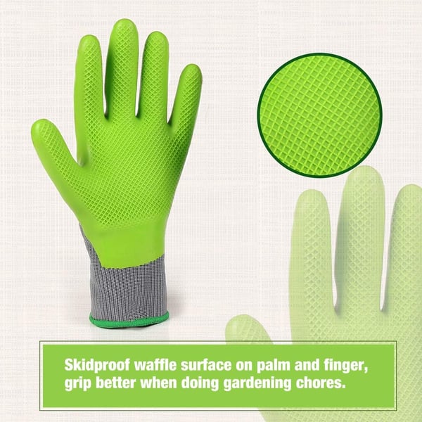 WORKPRO 6 Pairs Garden Gloves Work Glove with Eco Latex Palm Coated Working Gloves for Weeding Digging Raking and PruningMLarge Pack of 12