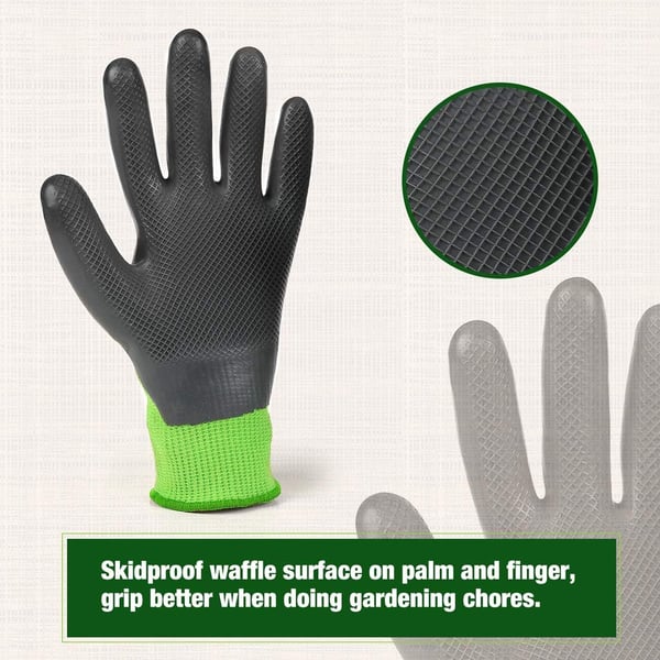 WORKPRO 2 Pairs Garden Gloves Working Gloves with Eco Latex Palm Coated Works Gloves with Touchscreen for Weeding Digging Raking and PruningMMedium Pack of 4