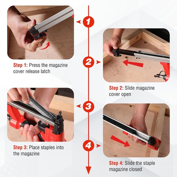 WORKPRO 8016 Pneumatic Staple Gun 21 Gauge Upholstery Stapler with 1500pcs Staples 14quot to 58quot AirPowered Rear Exhaust for Carpentry Woodworking and DIY Projects20G OilFree