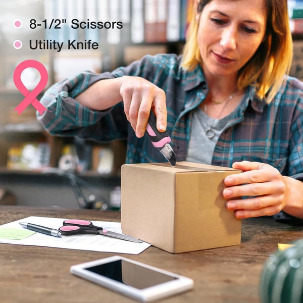 imageWORKPRO Pink Tool Kit  236 Pieces Pink Tool Set with Easy Carrying Round Pouch Household Tool Kit Perfect for DIY Home Maintenance  Pink Ribbon