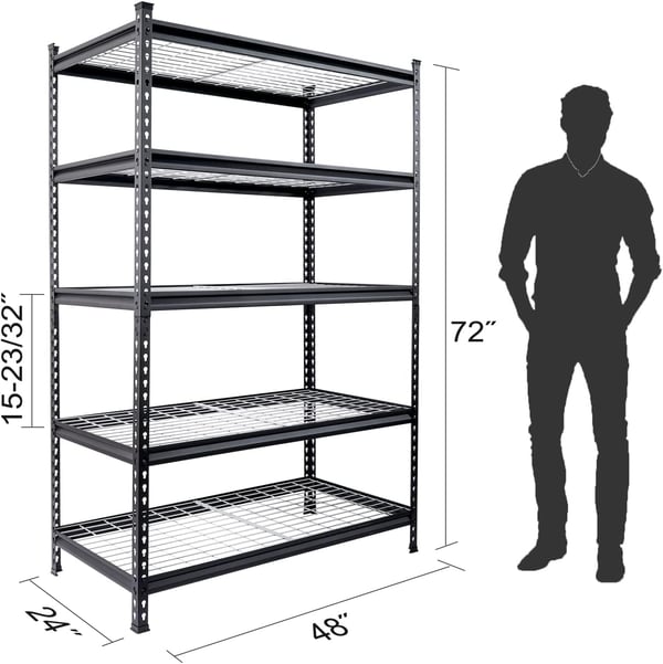 WORKPRO 3Tier Garage Shelving Unit Heavy Duty 5400 LBS Load Capacity Metal Storage Rack 50W x 18D x 47H Height Adjustable Industrial Shelving for Garage Warehouse Shop10 48u201DW x 24u201DD x 72u201DH