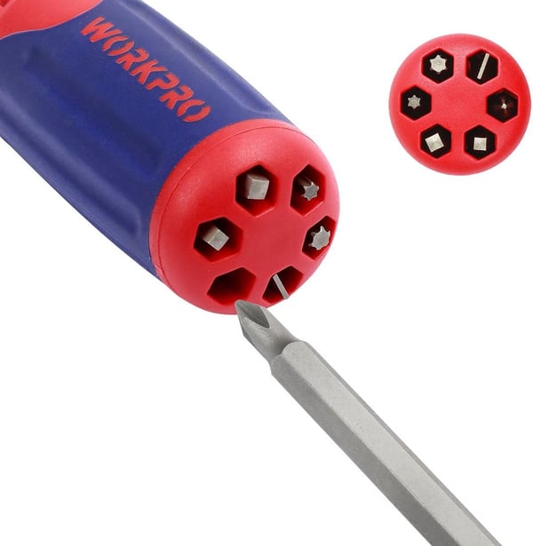 WORKPRO 12in1 Ratcheting MultiBit Screwdriver Set Quickload Mechanism Screwdriver with Double End Bits in HandleWORKPRO 12in1 Ratcheting MultiBit Screwdriver Set Quickload Mechanism Screwdriver with Double End Bits in Handle