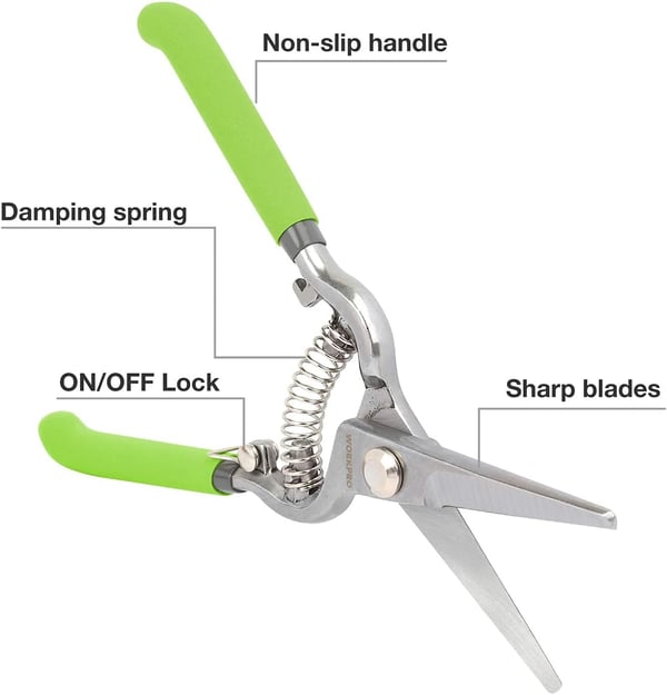 WORKPRO 2Piece Pruning Shears Set Drop Forged 8 Bypass Garden Shears and 8 Handing Pruner with Steel Straight BladeWORKPRO 2Piece Pruning Shears Set Drop Forged 8 Bypass Garden Shears and 8 Handing Pruner with Steel Straight Blade