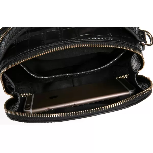 FEVERSOLE Crossbody Bag Double Zippers Women Fashion Small Satchel Shoulder Bag Tote With Removable Long Strap