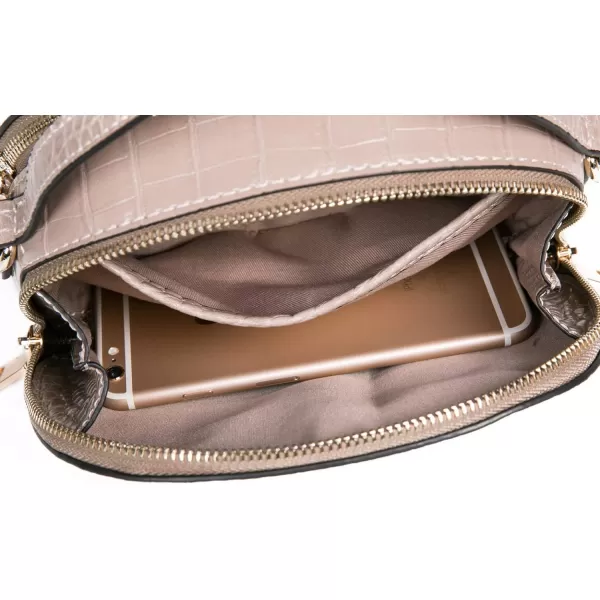 FEVERSOLE Crossbody Bag Double Zippers Women Fashion Small Satchel Shoulder Bag Tote With Removable Long Strap