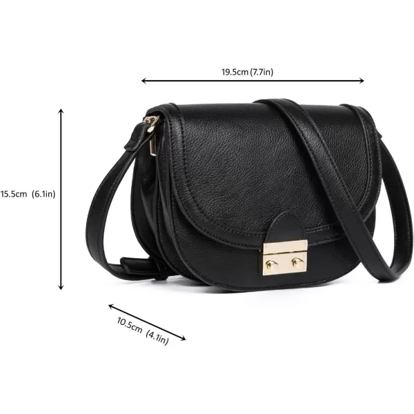 FEVERSOLE Crossbody Bag Vegan Leather Women Retro Small Saddle Satchel Shoulder Bag Tote With Long Adjustable Strap