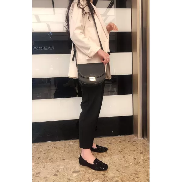 FEVERSOLE Crossbody Bag Vegan Leather Women Retro Small Saddle Satchel Shoulder Bag Tote With Long Adjustable Strap