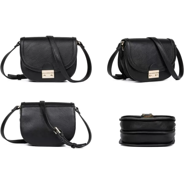 FEVERSOLE Crossbody Bag Vegan Leather Women Retro Small Saddle Satchel Shoulder Bag Tote With Long Adjustable Strap