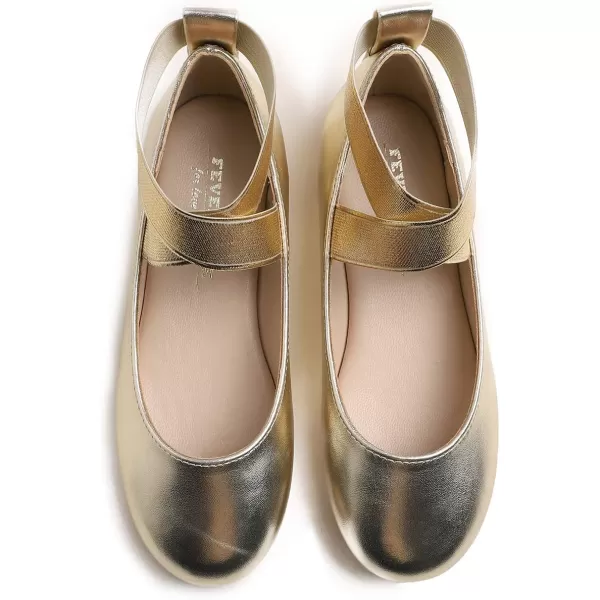 FEVERSOLE Girls Cute Dress Mary Jane Shoes Soft Party Holiday Ballet Flats