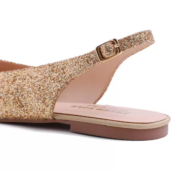 FEVERSOLE Pointed Toe Casual Slingback Flat Mules Women's Fashion Buckle Strap Slide Summer Slippers