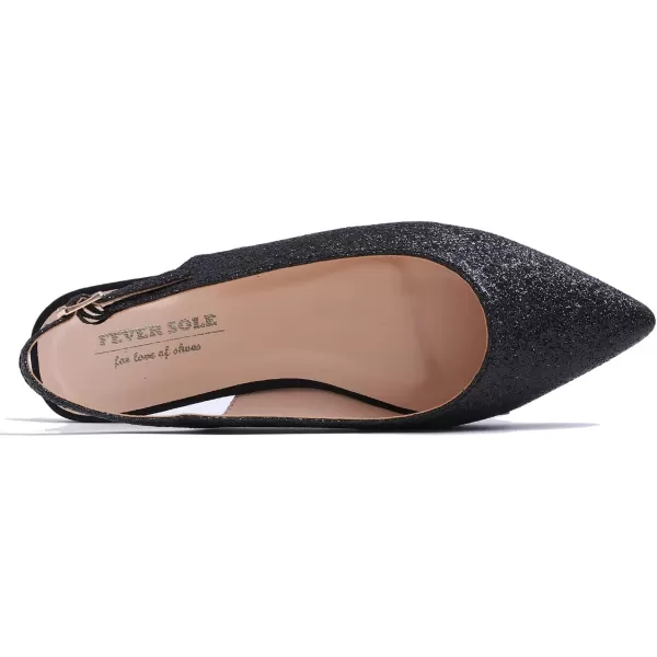 FEVERSOLE Pointed Toe Casual Slingback Flat Mules Women's Fashion Buckle Strap Slide Summer Slippers