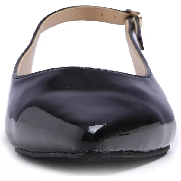 FEVERSOLE Pointed Toe Casual Slingback Flat Mules Women's Fashion Buckle Strap Slide Summer Slippers